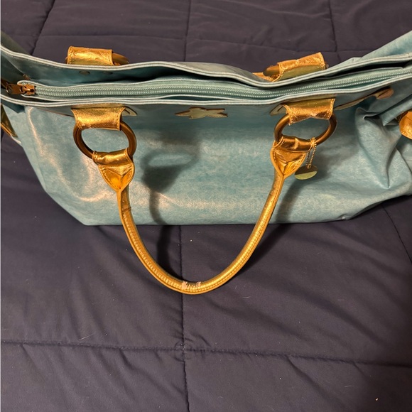 Stylish Blue and Tan Women's Bag - Picture 8 of 11